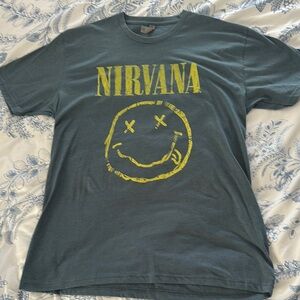NIRVANA Blue and Yellow Short Sleeve Tee